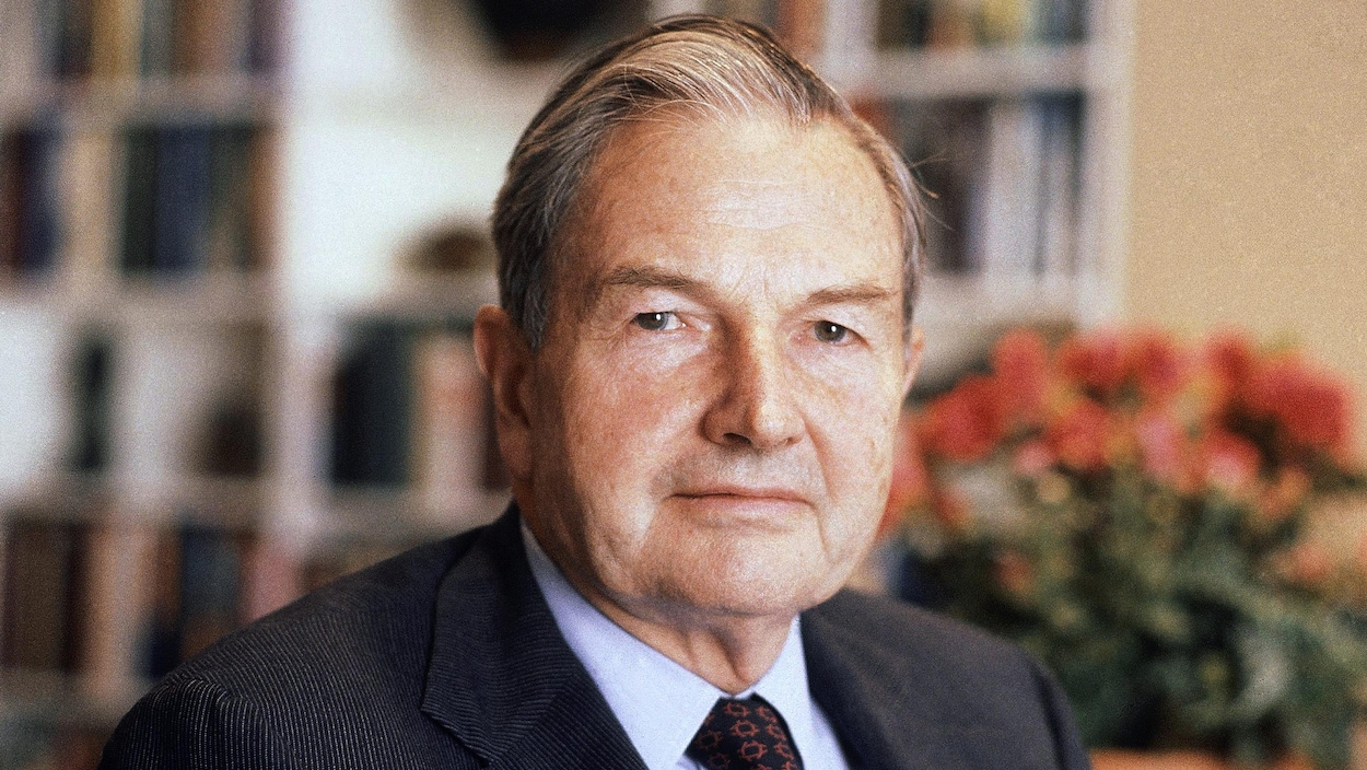 Le milliardaire américain David Rockefeller en 1981 Le milliardaire américain David Rockefeller en 1981