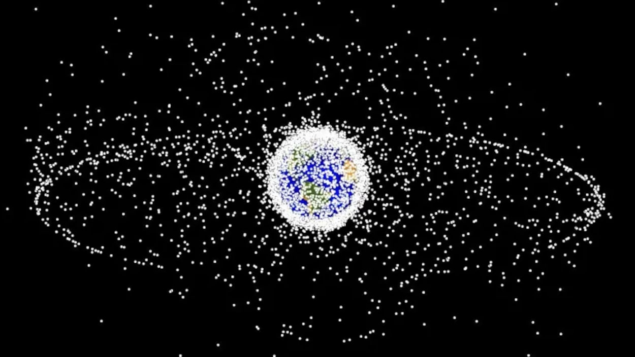 Une esquisse des débris spatiaux qui entourent la planète.