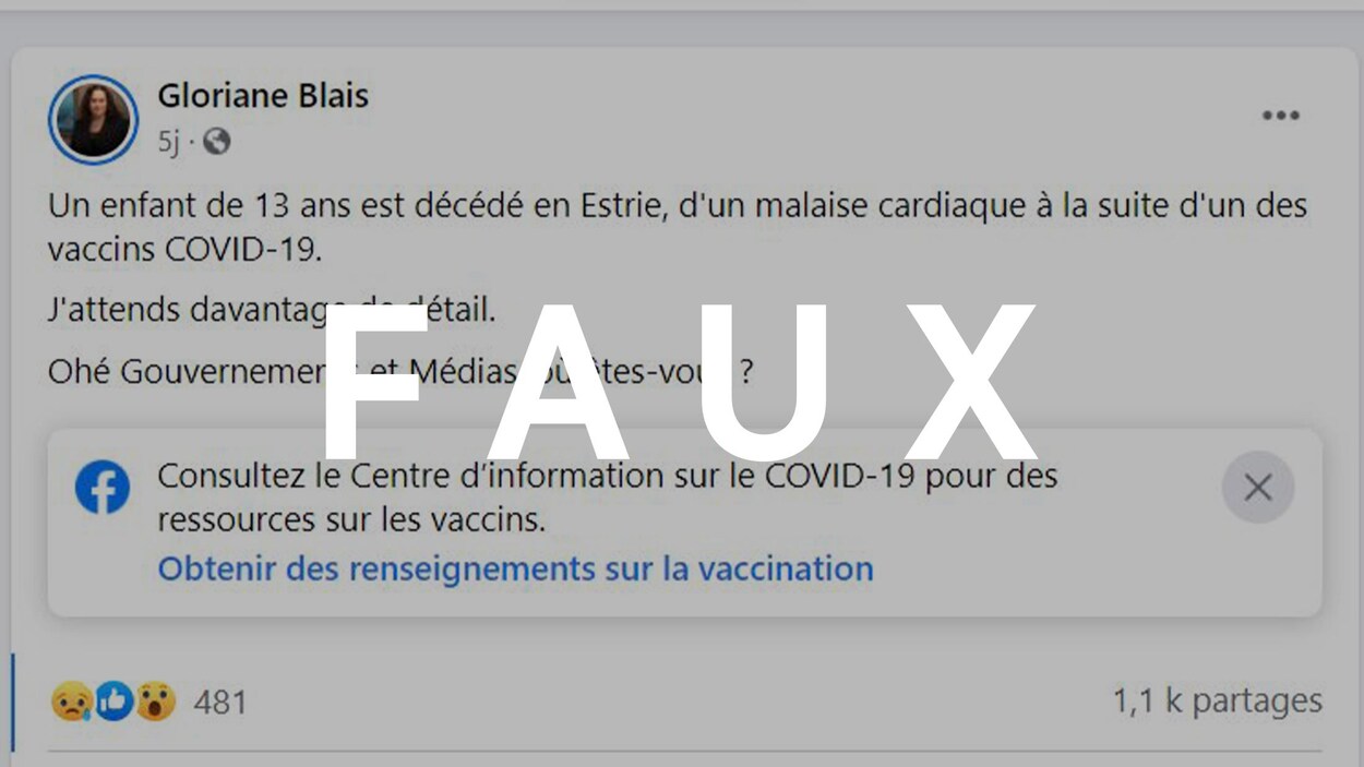 Non Un Jeune De 13 Ans N Est Pas Mort Apres Avoir Recu Un Vaccin Contre La Covid Coronavirus Radio Canada Ca