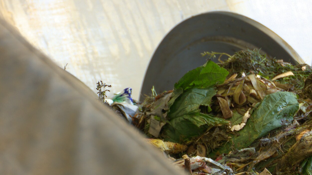 Des matières organiques sont broyées dans un équipement industriel