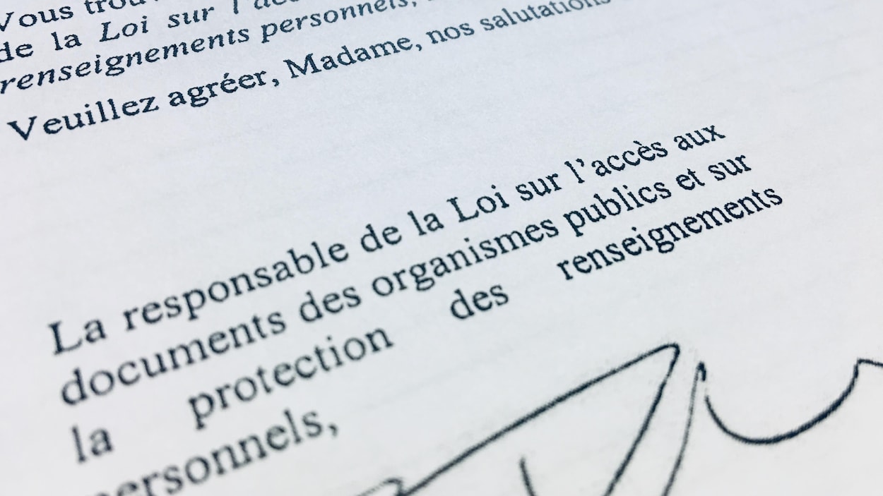 Portion d'un document provenant d'une demande d'accès à l'information.
