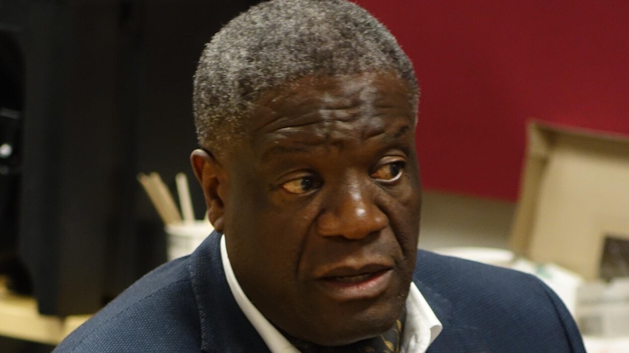 Gros plan du visage d'un homme, le Congolais Denis Mukwege.