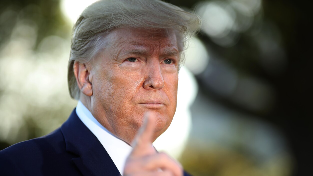 Donald Trump dans le jardin de la Maison-Blanche.