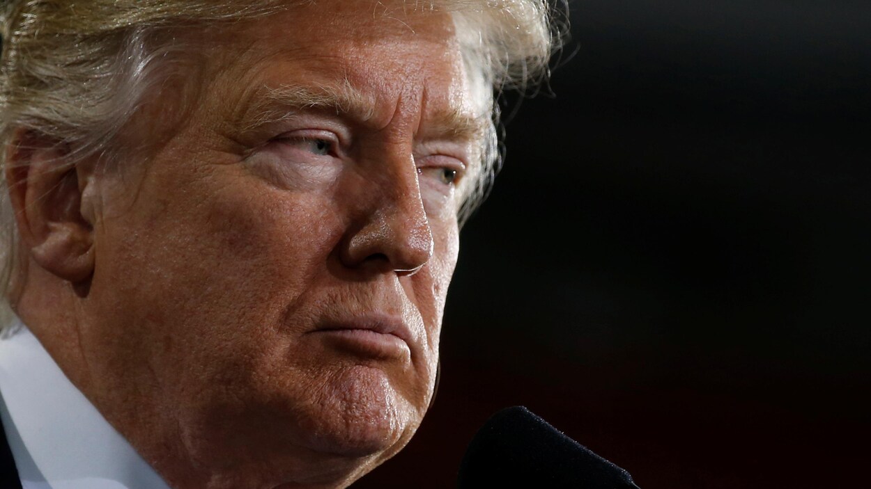 Le président des États-Unis, Donald Trump, lors d'une allocution à The American Center for Mobility, un centre sur les technologies des véhicules automatisés et de mobilité, dans la ville de Ypsilanti, au Michigan.