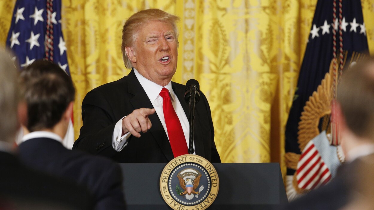 Le président des États-Unis, Donald Trump, pendant une conférence de presse à la Maison-Blanche le 16 février 2017 Le président des États-Unis, Donald Trump, pendant une conférence de presse à la Maison-Blanche le 16 février 2017