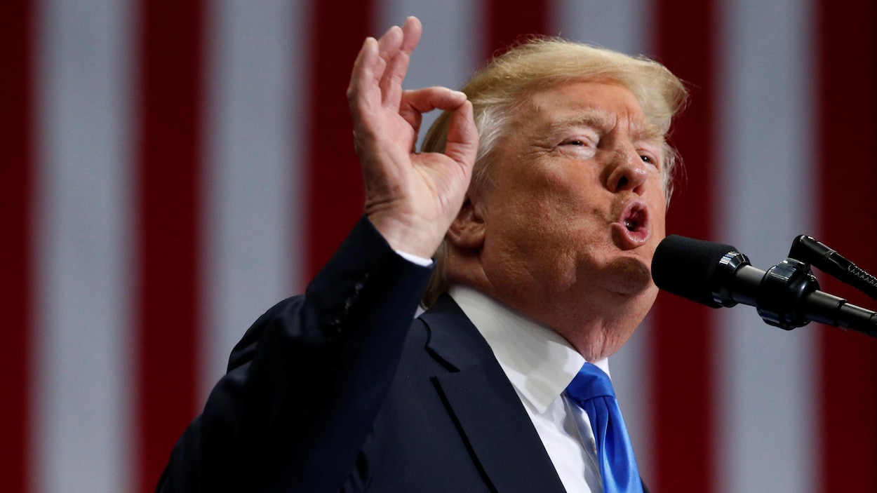 Donald Trump s'adresse aux gens de Youngstown, en Ohio, le 25 juillet 2017.