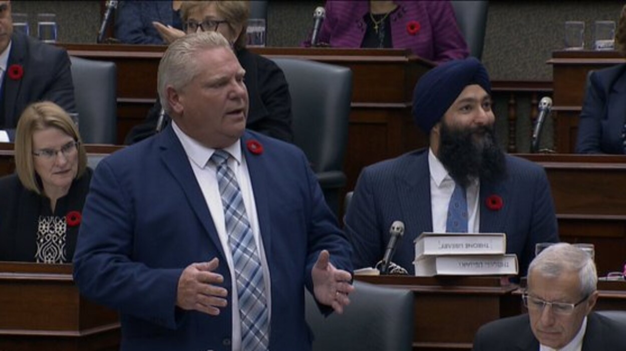 Le premier ministre de l'Ontario Doug Ford à l'Assemblée législative