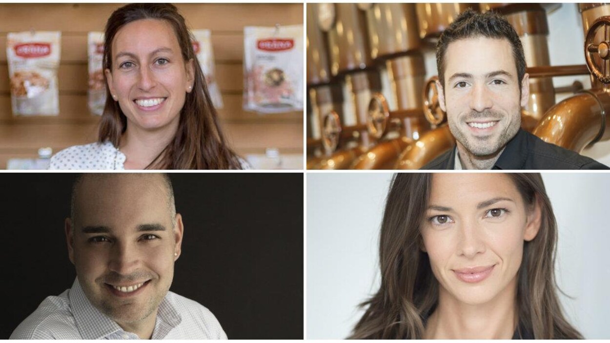 Les quatre portraits des quatre personnes nommées.