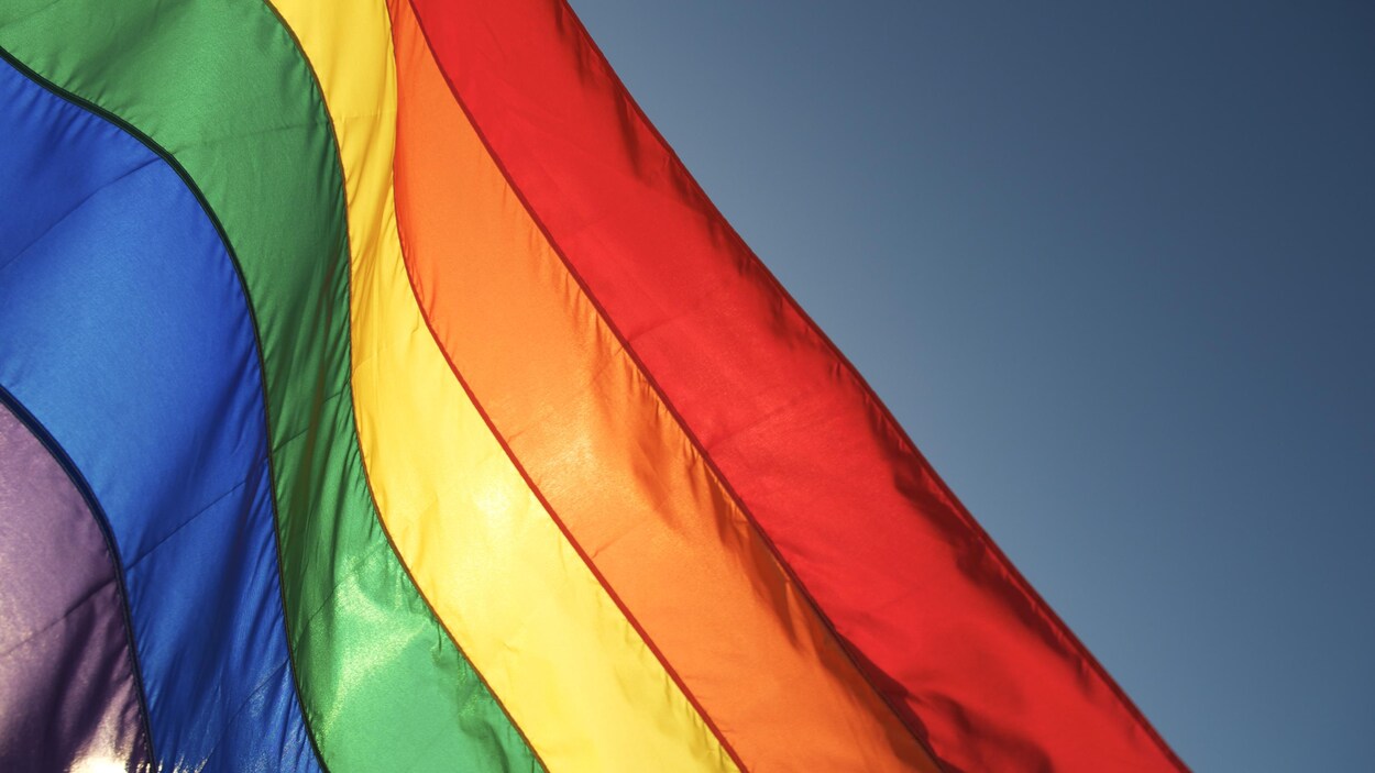 Un drapeau arc-en-ciel.