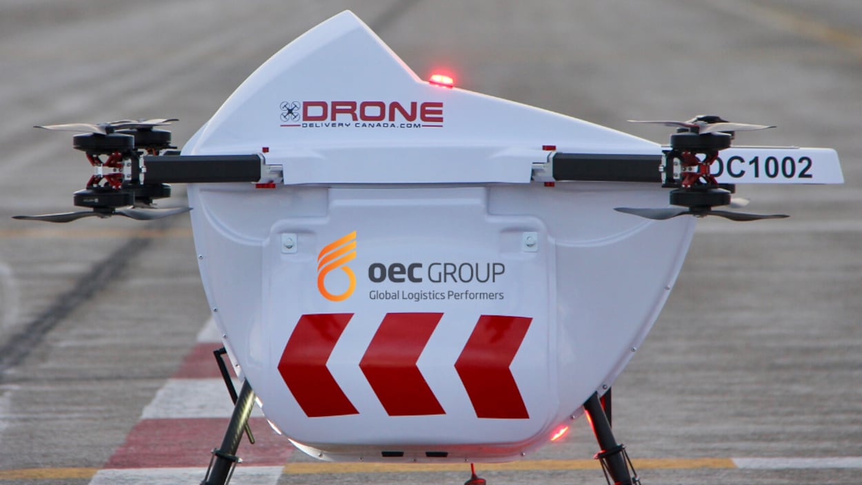 Le drone Sparrow de l'entreprise Drone Delivery Canada.