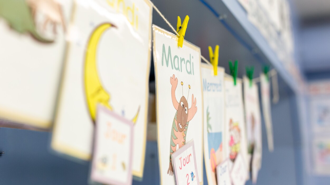 Une banderole dans une classe d'école primaire.