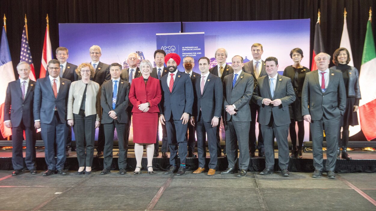 La « photo de famille » des ministres du G7 réunis à Montréal.