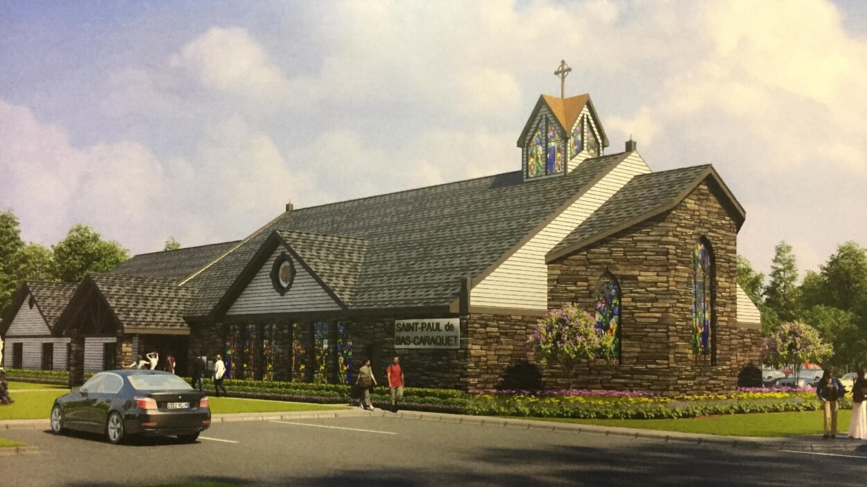 Une maquette de la future église de Bas-Caraquet.