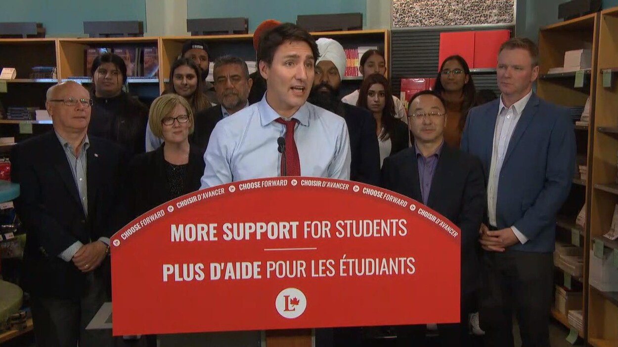 Justin Trudeau lors d'une annonce en Colombie-Britannique.