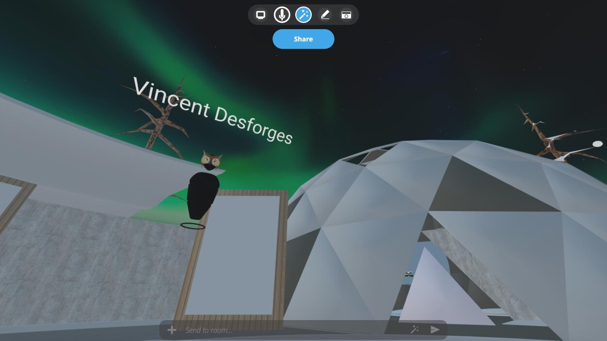Une capture d'écran du monde virtuel.