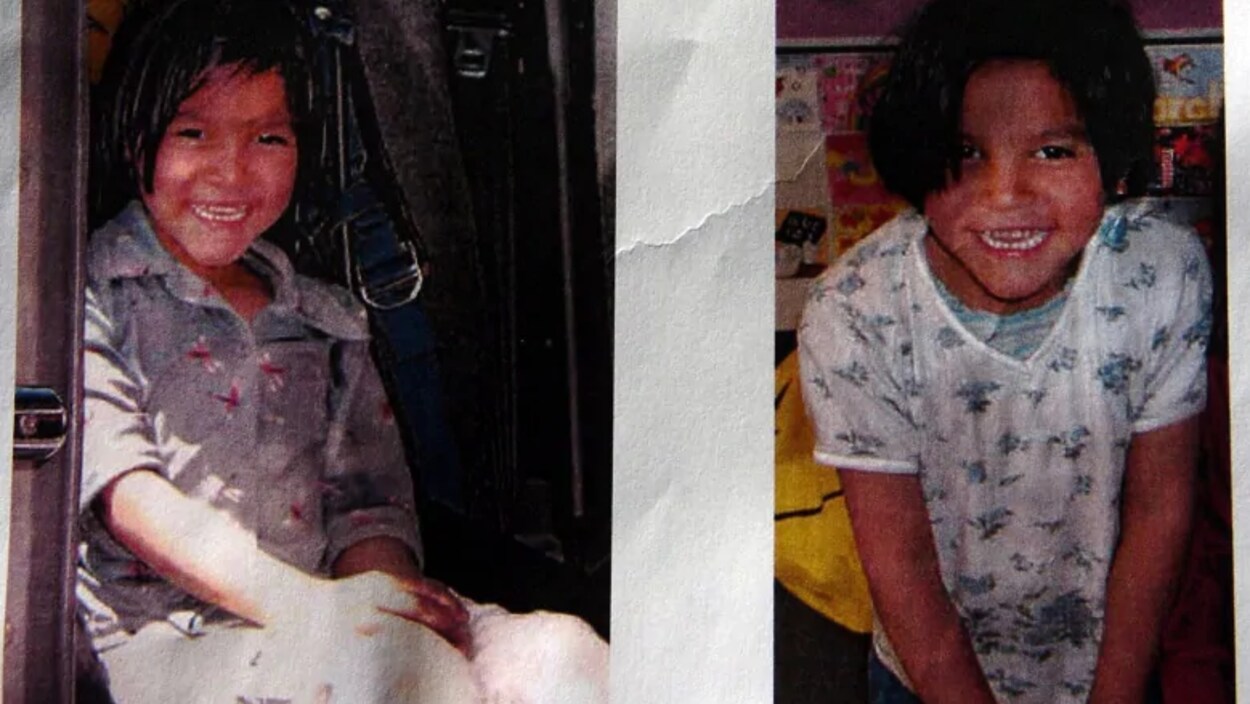 Deux portraits de Tamra Keepness, souriante.