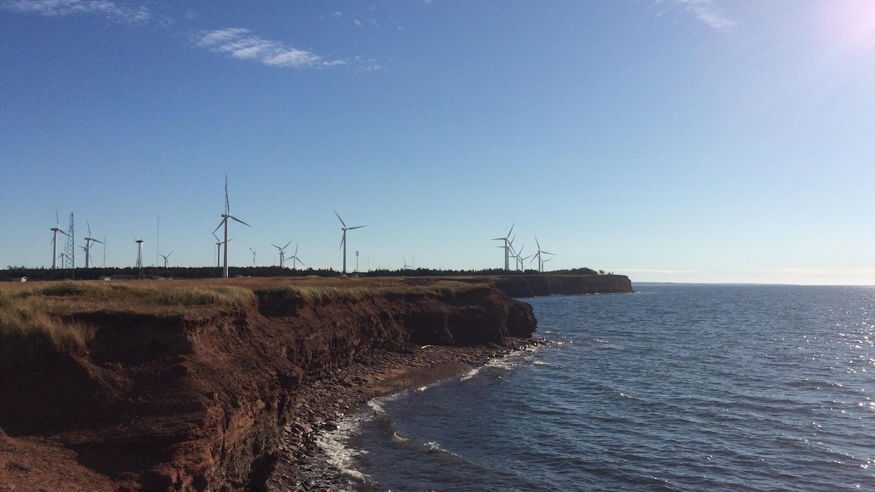 Des éoliennes à North Cape, près de Tignish, à l'Île-du-Prince-Édouard. Des éoliennes à North Cape, près de Tignish, à l'Île-du-Prince-Édouard.