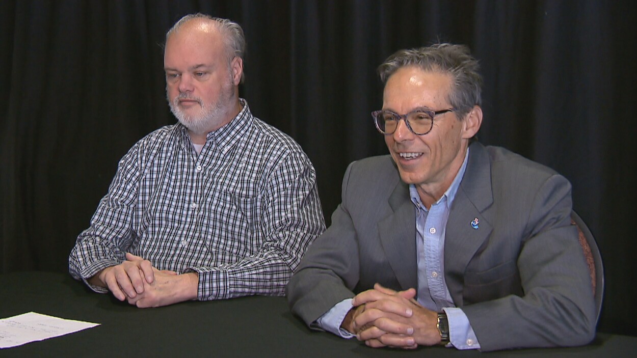 Éric Barnabé, candidat dans Jean-Talon et Adrien Pouliot, chef du Parti conservateur du Québec