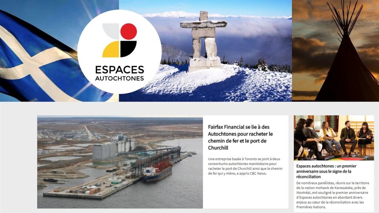 La page d'accueil d'Espaces autochtones La page d'accueil d'Espaces autochtones