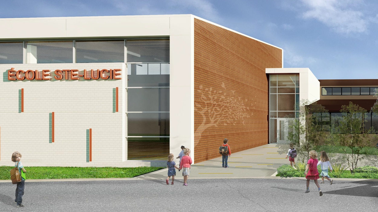 Un plan d'architecte montre de quoi aurait l'air l'école Sainte-Lucie.