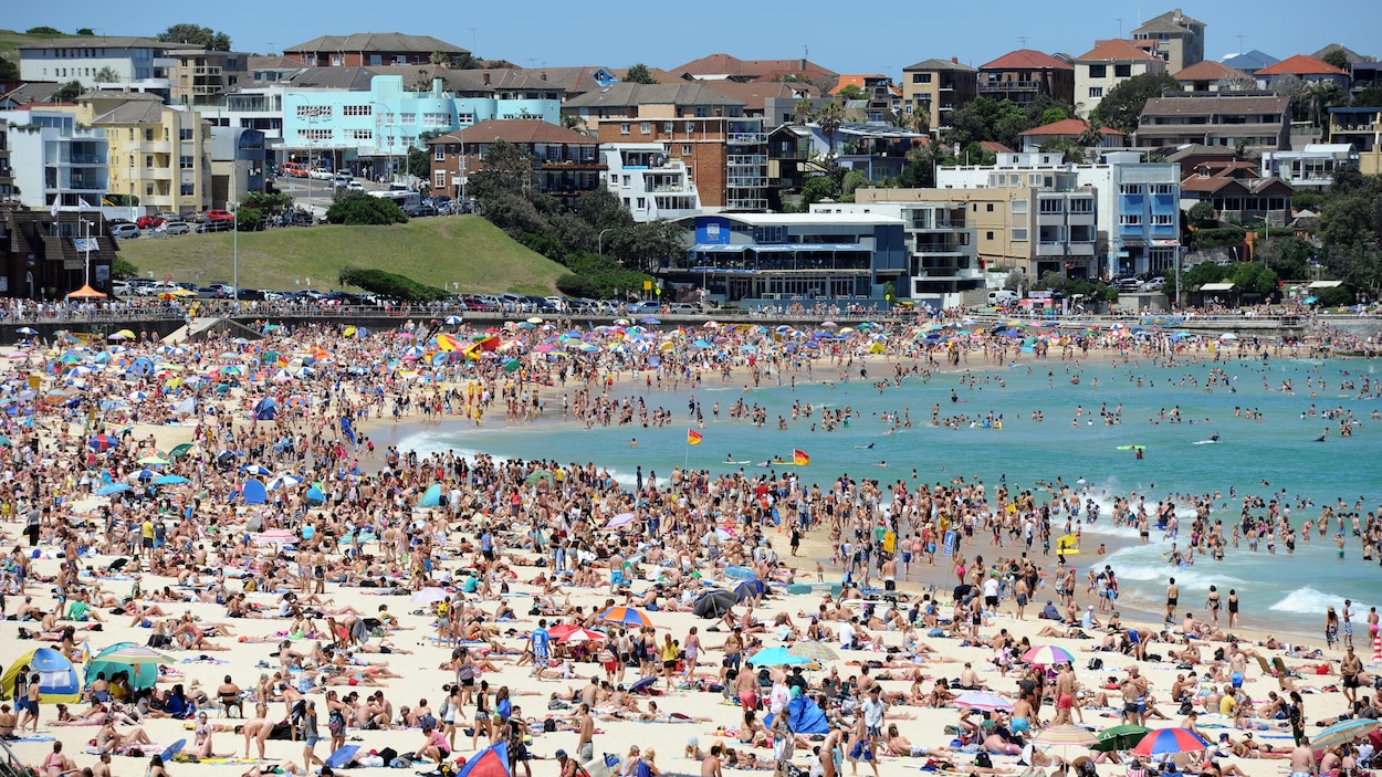 Des centaines de personnes sur une plage de Sydney