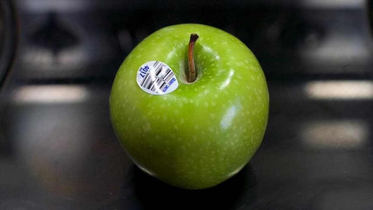 Photo d'un fruit étiqueté