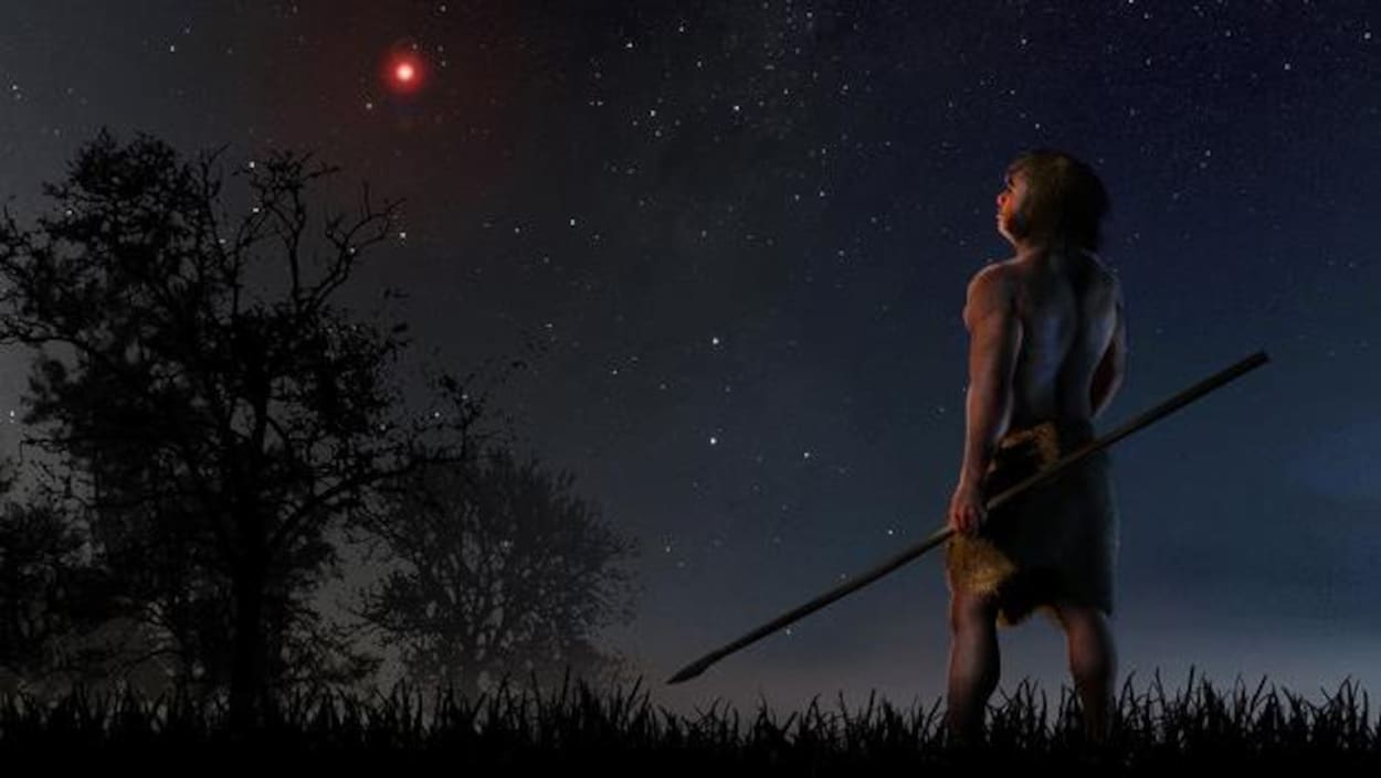 Il est fort probable que les humains aient observé la faible lumière rougeâtre de l’étoile de Scholz dans la nuit préhistorique.