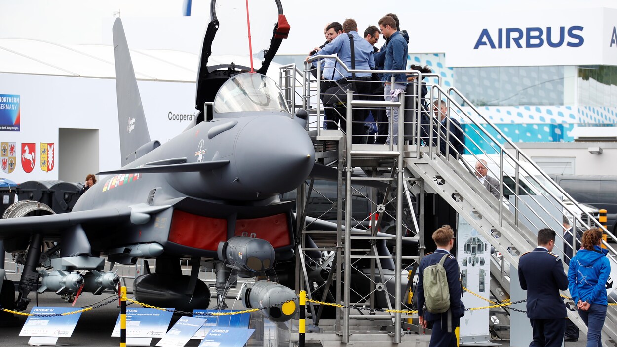Un appareil Eurofighter Typhoon exposé lors d'un salon aéronautique à Berlin, en Allemagne.