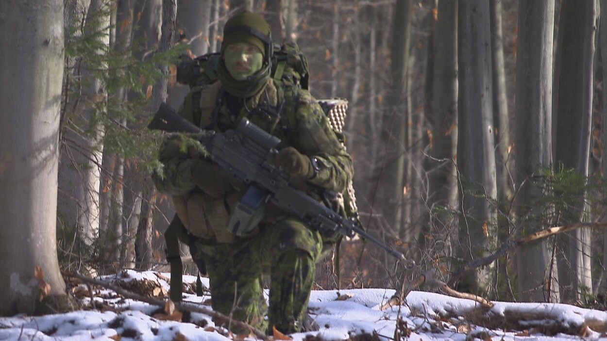 Un soldat en forêt
