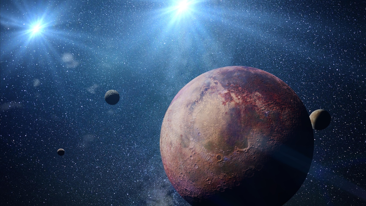Une exoplanète (image de synthèse).