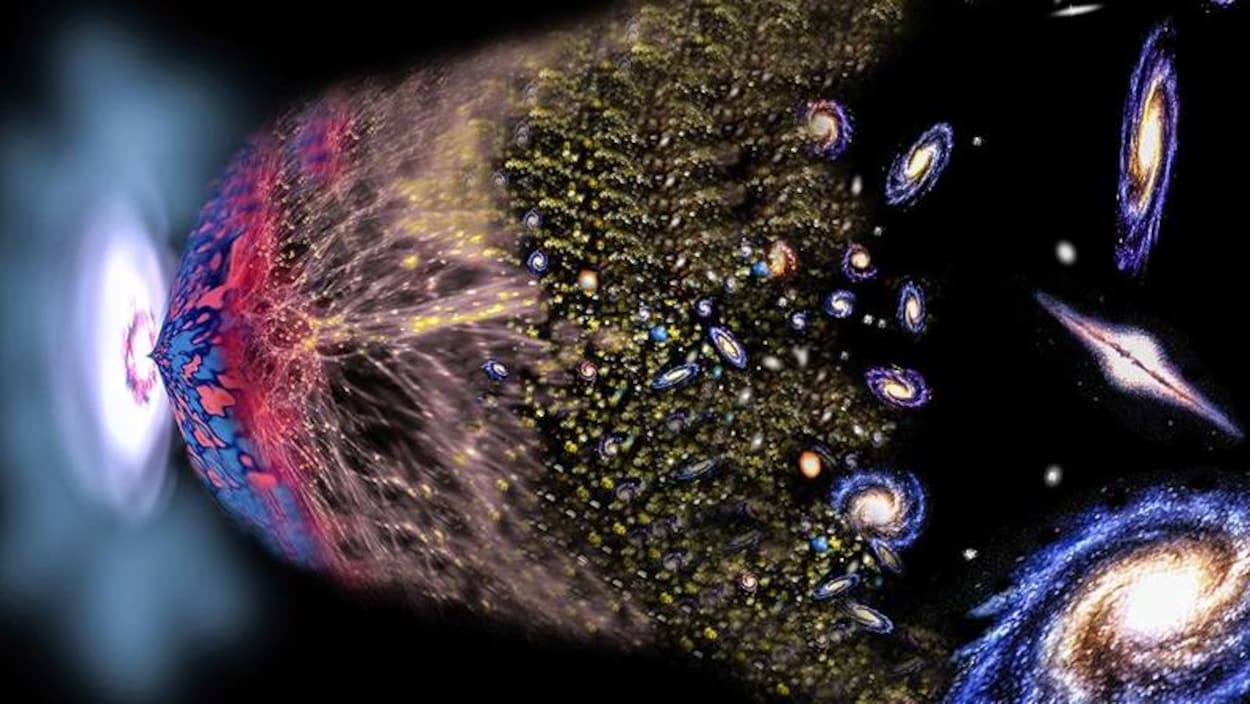 Illustration artistique du big bang formateur de notre galaxie.