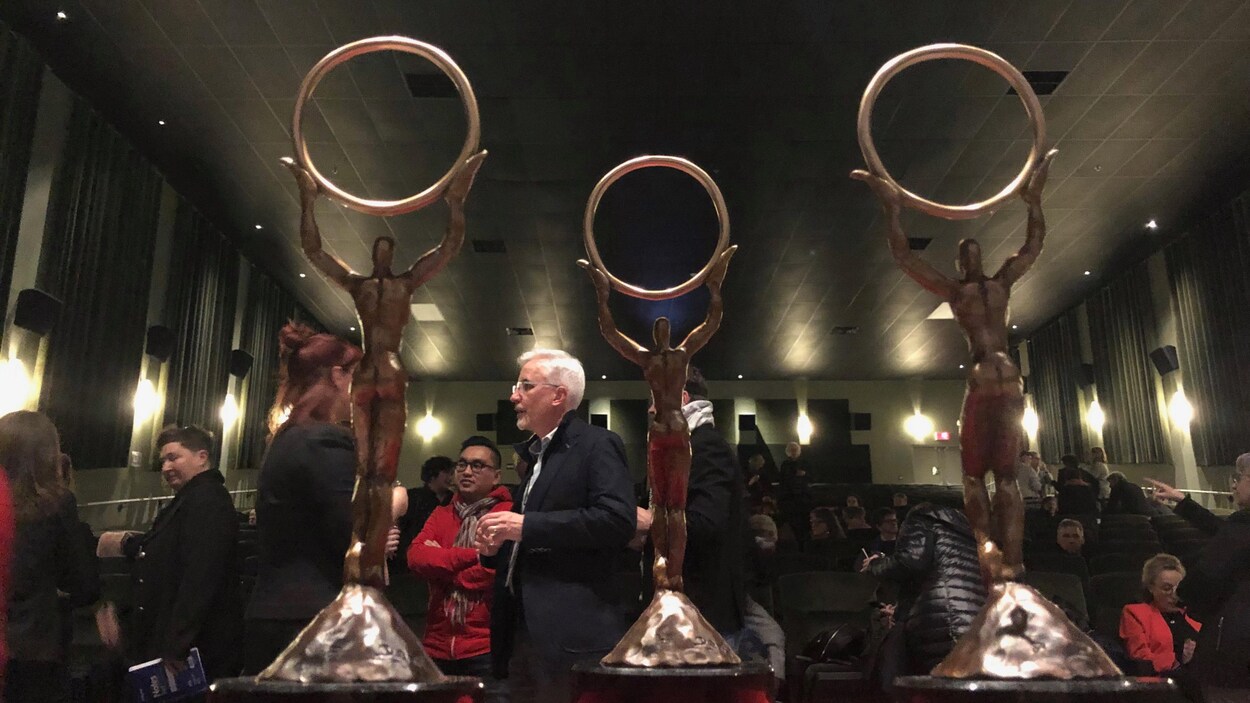 Les Cercles d'or qui sont remis lors de la cérémonie de clôture du Festival cinéma du monde de Sherbrooke.