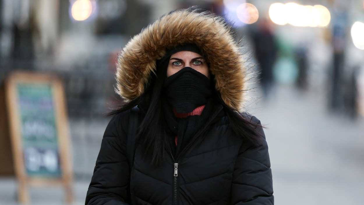 Une femme marche dans le quartier de Manhattan, à New York, qui est balayé par un froid extrême. Une femme marche dans le quartier de Manhattan, à New York, qui est balayé par un froid extrême.