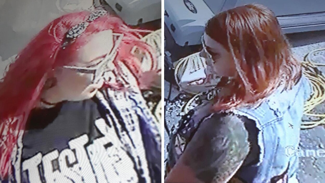 Images captées par une caméra de surveillance des deux femmes recherchées par la police.