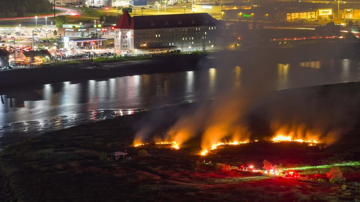 Un feu de broussailles après des feux d’artifice dans le Grand Moncton