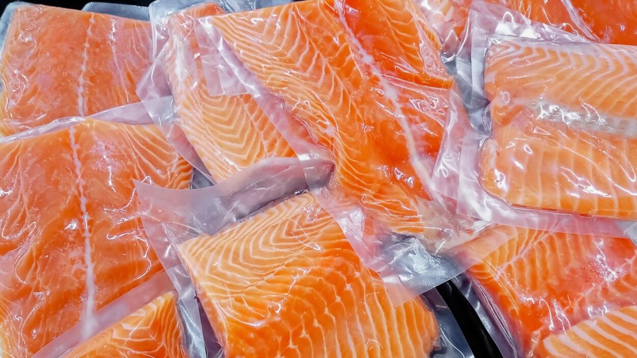 Des filets de saumon sous vide