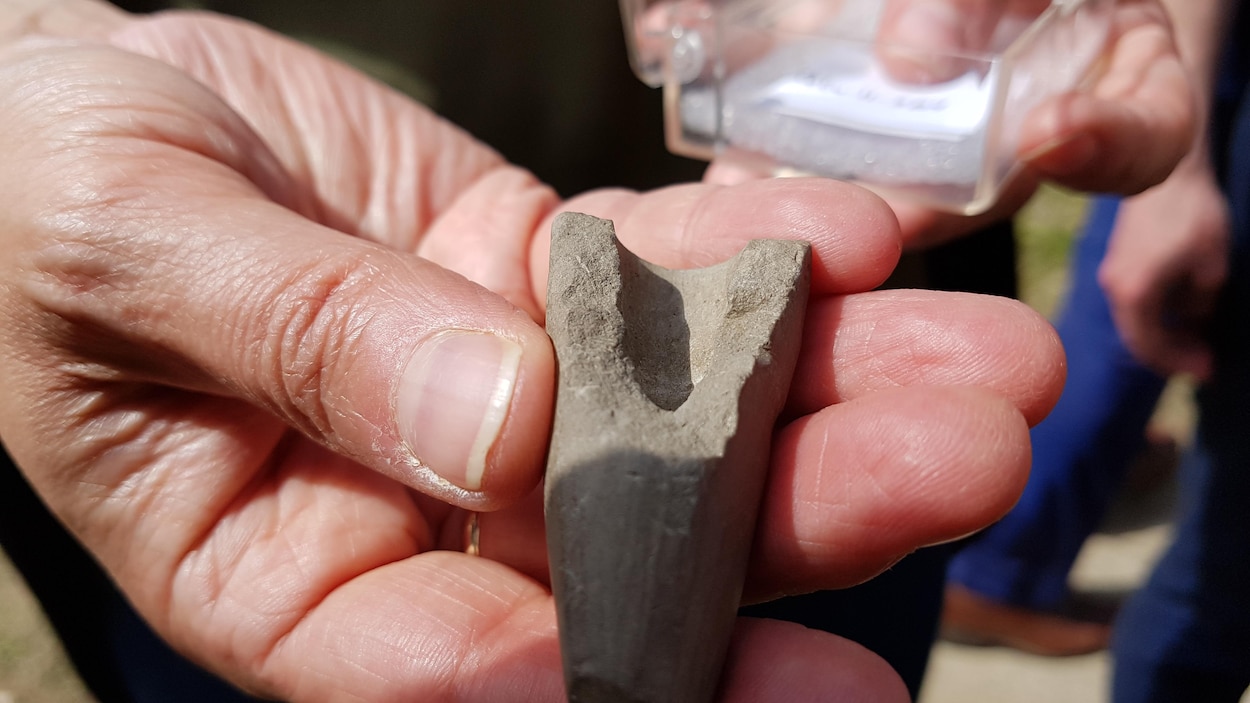 Une ébauche de pipe en pierre. Une ébauche de pipe en pierre.
