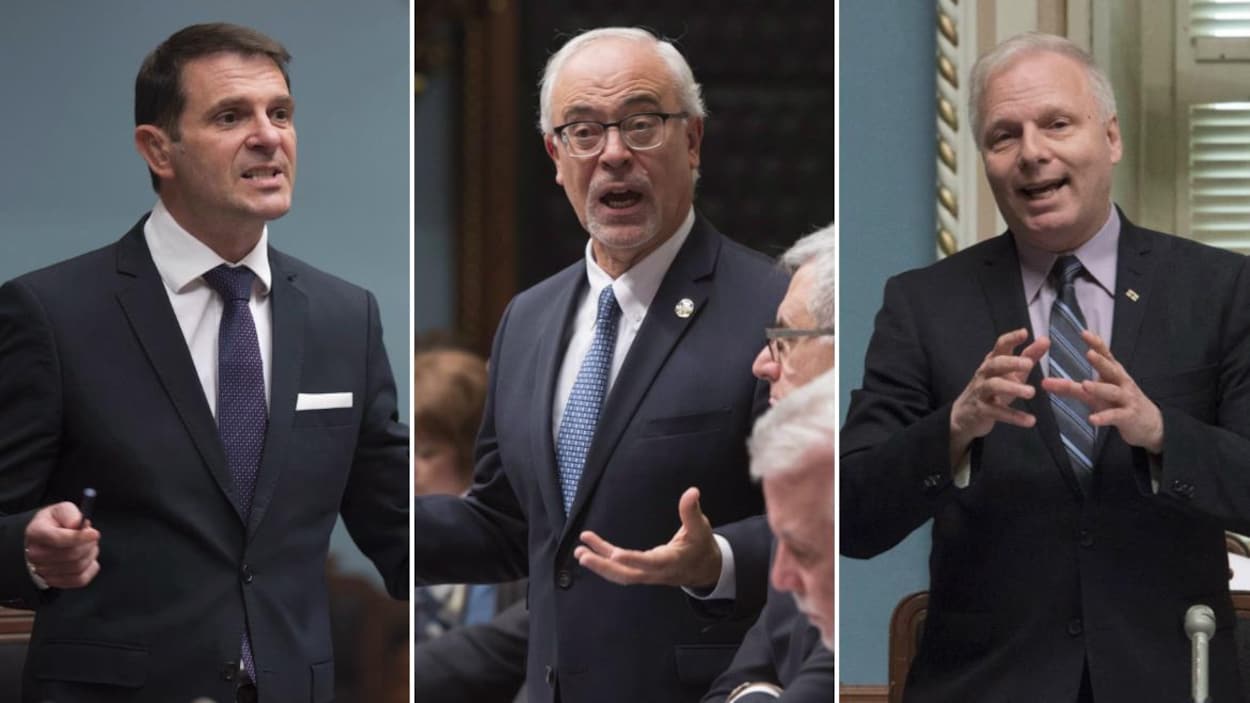 Montage des trois hommes à l'Assemblée nationale.