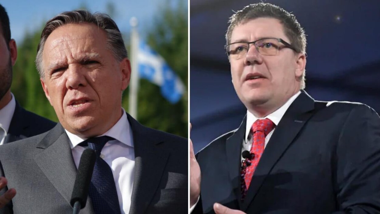 François Legault (à gauche), Scott Moe (à droite)