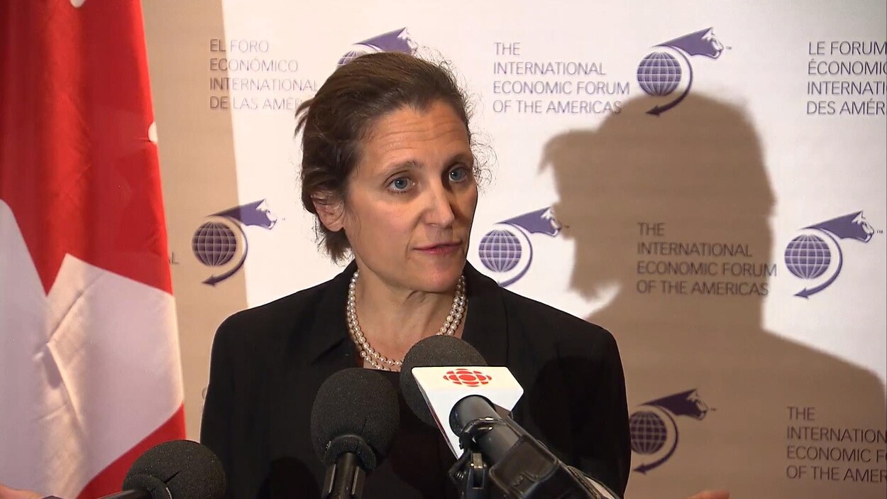 La ministre des Affaires étrangères du Canada, Chrystia Freeland La ministre des Affaires étrangères du Canada, Chrystia Freeland