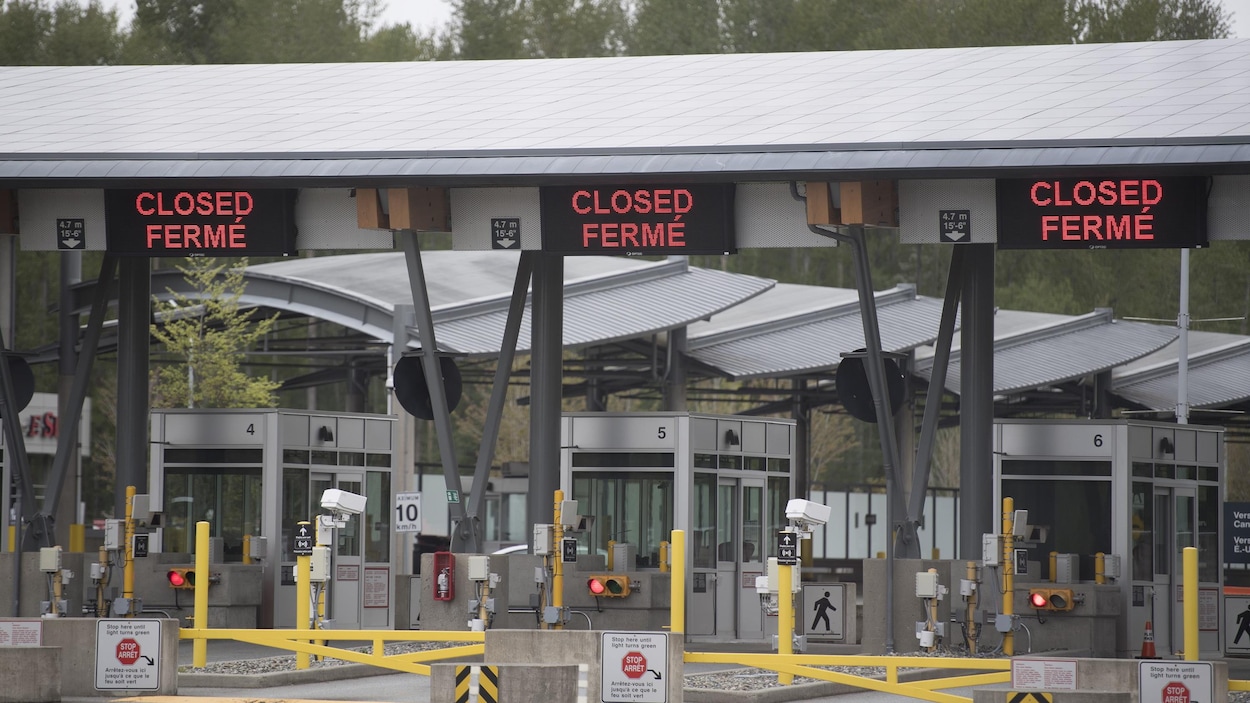 Plan rapproché de la frontière canadienne.