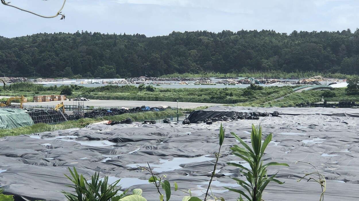 Le centre d'enfouissement du ministère de l'environnement japonais à Okuma, près de la centrale nucléaire de Fukushima.