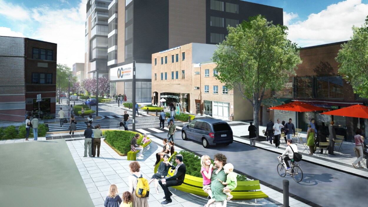 Une ébauche de ce que pourrait avoir l'air la rue Wellington Sud.