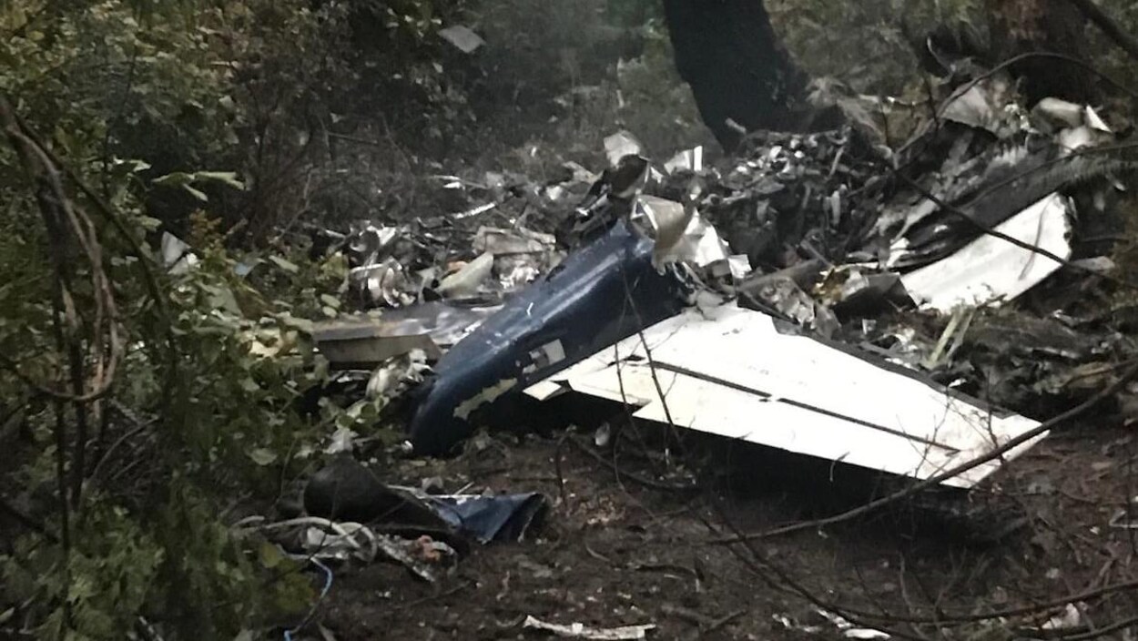 Un avion écrasé au sol.