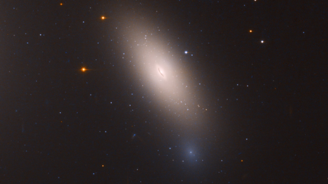 NGC 1277 telle qu’elle apparaît dans l’objectif d’Hubble. NGC 1277 telle qu’elle apparaît dans l’objectif d’Hubble.
