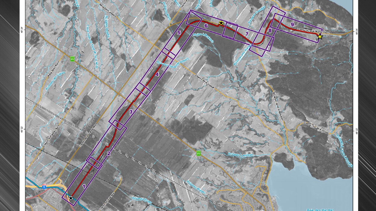 Une carte dépeignant le tracé du gazoduc que souhaite construire Énergir.
