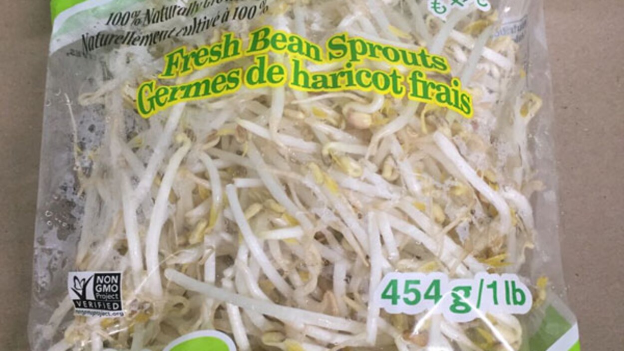 Un paquet de germes de haricot frais de la marque Fresh Sprouts