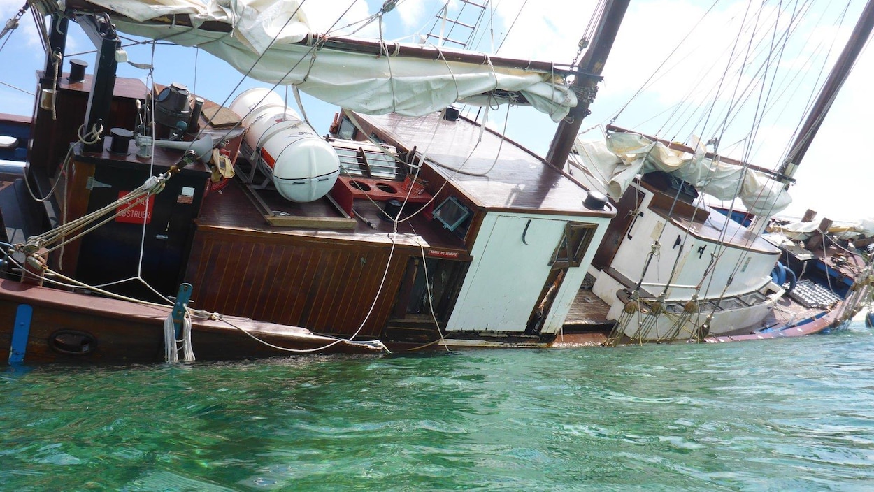 La goélette Grosse-île échouée à Cuba