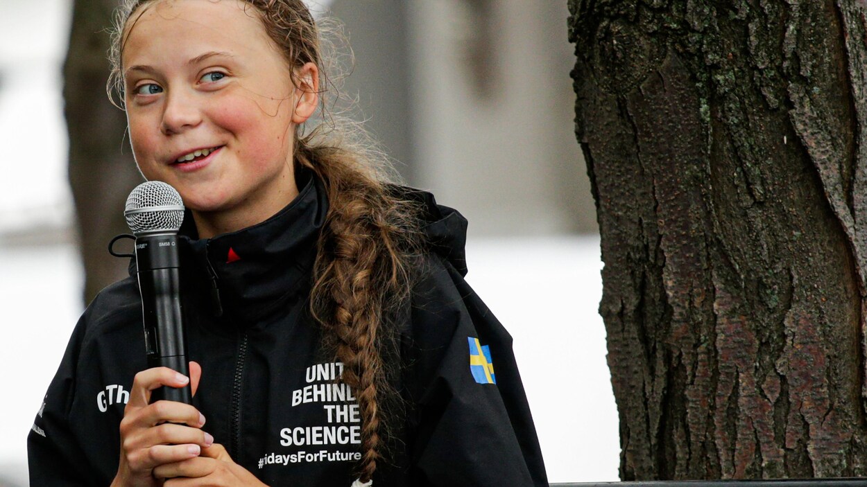 Greta Thunberg prend la parole à New York après son voyage en mer.