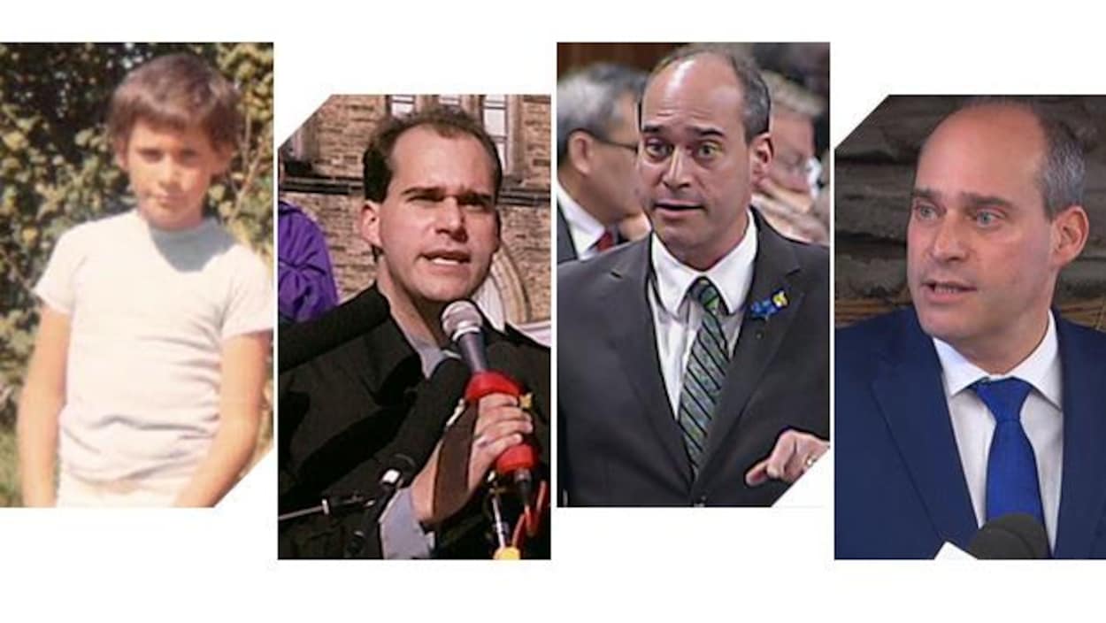 Diverses photos de Guy Caron à différentes époques de sa vie.